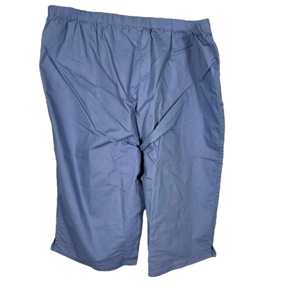Woman Within Light Blue Elastic Waist Capri Pants Size 26W Petite